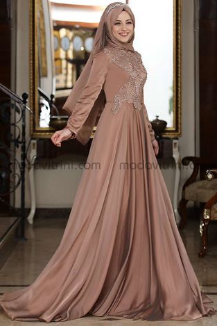 Al-Marah Ahenk Evening Dress - Copper - Thumbnail