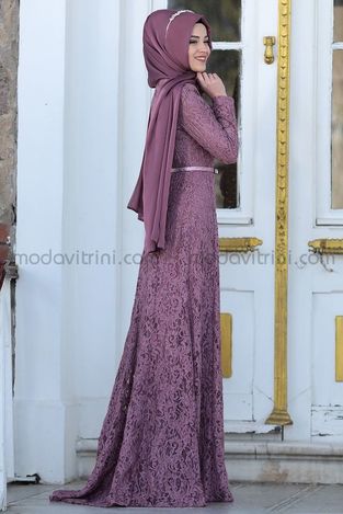 Al-Marah Milen Robe de Soirée - Rose Poussiéreuse - Thumbnail