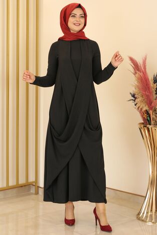 Almeda Elbise Siyah - Fashion Showcase Design - FSC2153 - Thumbnail