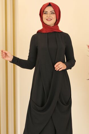 Almeda Elbise Siyah - Fashion Showcase Design - FSC2153 - Thumbnail