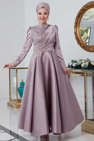 Asil Abiye Lila - Dresslife Tesettür Giyim - ALM2105 - Thumbnail