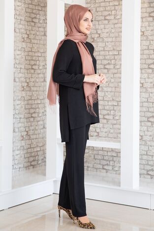 Ayda Suit - Aerobin Fabric - Black - FSC2030 - Thumbnail