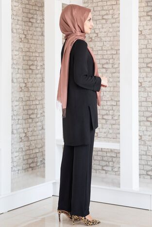 Ayda Suit - Aerobin Fabric - Black - FSC2030 - Thumbnail