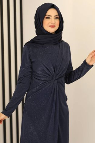 Ayla Abiye Lacivert - Fashion Showcase Design - FSC3011 - Thumbnail