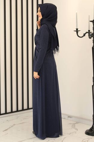 Ayla Abiye Lacivert - Fashion Showcase Design - FSC3011 - Thumbnail