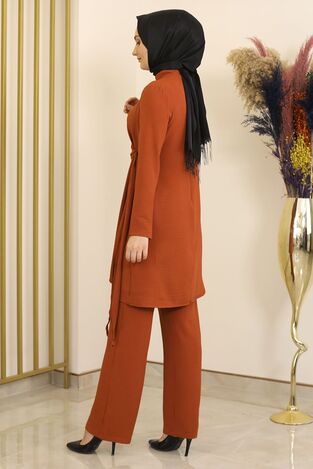 Ayrobin Kumaş Nilay İkili Takım Kiremit - Fashion Showcase Design - FSC2097 - Thumbnail