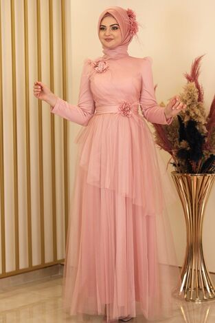 Çiçek Abiye Pembe - Fashion Showcase Design - FSC2140 