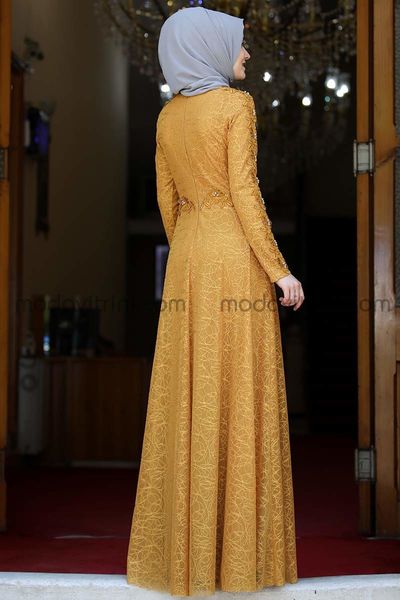 Dilara Evening Dress - Mustard - RNZ1014
