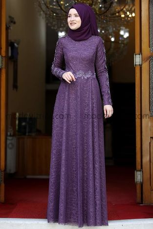 Dilara Evening Dress - Plum - RNZ1014 - Thumbnail