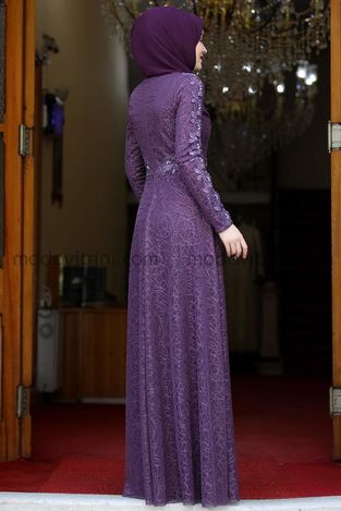 Dilara Evening Dress - Plum - RNZ1014 - Thumbnail