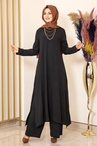 Ece İkili Takım Siyah - Fashion Showcase - FSC2073 - Thumbnail