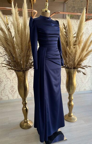 Elçin Abiye Lacivert - Dresslife Tesettür Giyim - ALM2096