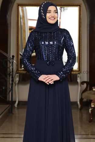 Elif Evening Dress - Navy - RNZ2014 - Thumbnail