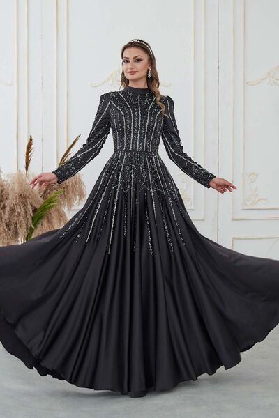 Emma Abiye Siyah - Dresslife Tesettür Giyim - DRS3014