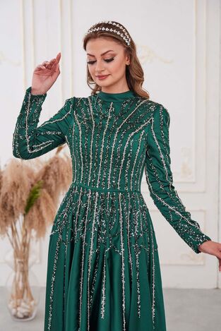 Emma Abiye Zümrüt - Dresslife Tesettür Giyim - DRS3014 - Thumbnail