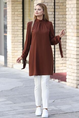 Esila Tunik Kahve - Ahunur Moda Tesettür Giyim - AHN1011 