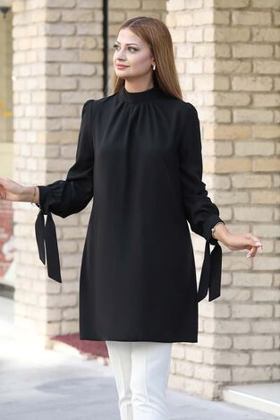 Esila Tunik Siyah - Ahunur Moda Tesettür Giyim - AHN1011 - Thumbnail