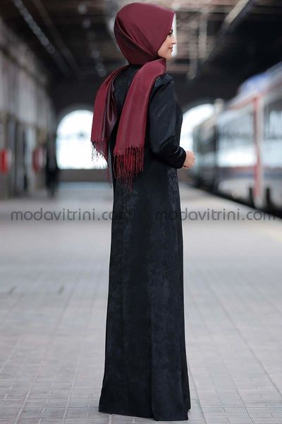 Esin Kadife Elbise Siyah - SRT1099