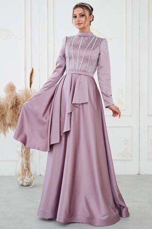 Fiyona Abiye Lila - Dresslife Tesettür Giyim - DRS3015 - Thumbnail