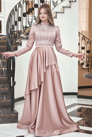 Fiyona Abiye Vizon - Dresslife Tesettür Giyim - DRS3015 - Thumbnail
