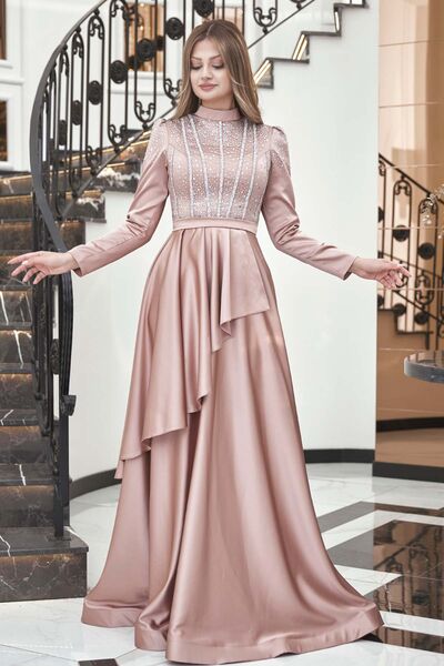 Fiyona Abiye Vizon - Dresslife Tesettür Giyim - DRS3015