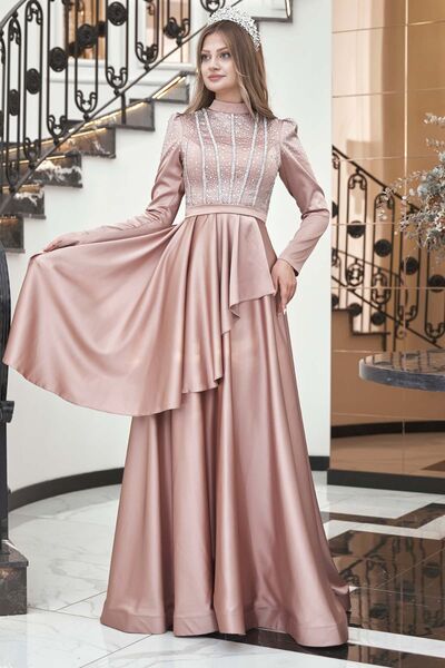 Fiyona Abiye Vizon - Dresslife Tesettür Giyim - DRS3015