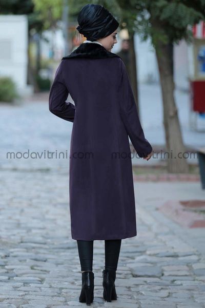 Fur Coat - Jacket - Damson Color - Dresslife