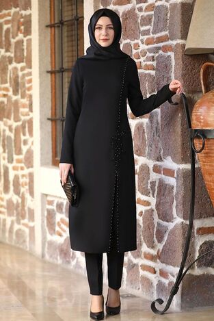 Elben Tesettür Giyim - Hera İkili Takım Siyah - Elben Tesettür Giyim - ELN1000