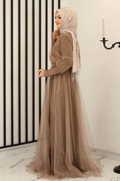 İnci Tül Abiye Tütün - Fashion Showcase Design - FSC2158