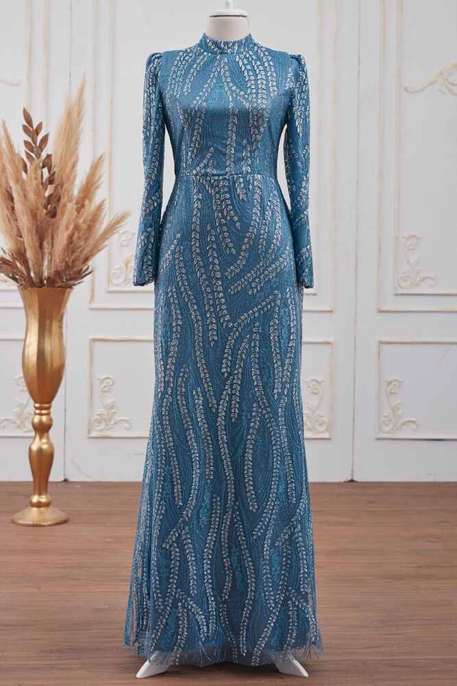 İrem Abiye İndigo - Dresslife Tesettür Giyim - ALM2109
