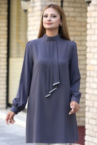 Işıl Tunik Antrasit - Ahunur Moda Tesettür Giyim - AHN1012 - Thumbnail