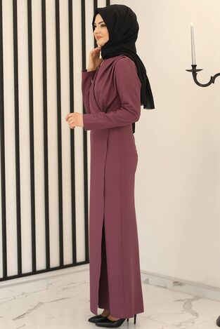 Kruvaze Elbise Lila - Fashion Showcase Design - FSC2159 - Thumbnail