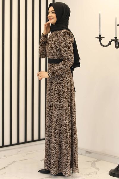 Leopar Elbise Siyah - Fashion Showcase Design - FSC2161
