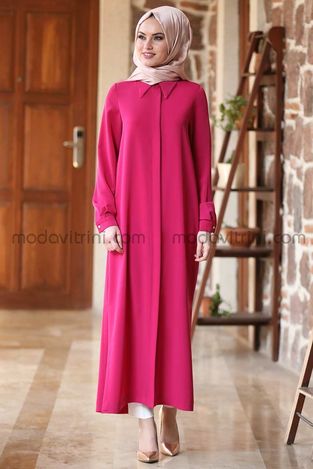 Long Tunic - Crepe - Fuchsia - MDV2003 - Thumbnail