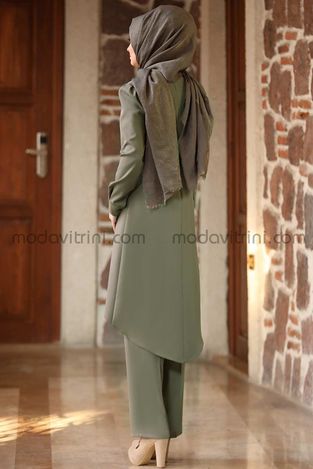 Mina Suit - Two Pieces - Khaki - ANS1099 - Thumbnail