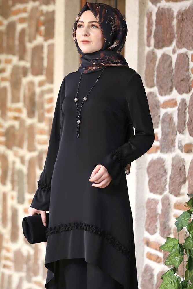 Mira İkili Takım Siyah - Elben Tesettür Giyim - ELN1006