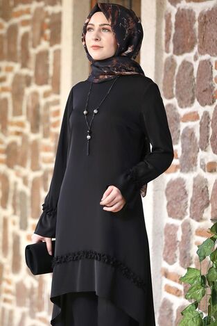 Mira İkili Takım Siyah - Elben Tesettür Giyim - ELN1006 - Thumbnail