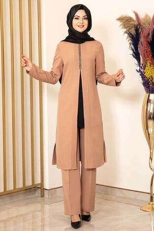 Nervürlü Taş Detay İkili Takım Bisküvi- Fashion Showcase Design - FSC2066 - Thumbnail