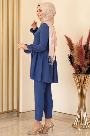 Nur Aerobin Pantolonlu Takım İndigo - Fashion Showcase Design - FSC2137 - Thumbnail