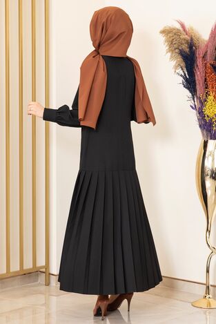 Piliseli Damla Elbise Siyah - Fashion Showcase Design - FSC2072 - Thumbnail