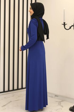 Reglan Kol Abiye Elbise Saks - Fashion Showcase Design - FSC3014 - Thumbnail