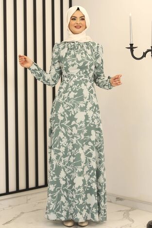 Sarmaşık Şifon Elbise Mint - Fashion Showcase Design - FSC2164 - Thumbnail