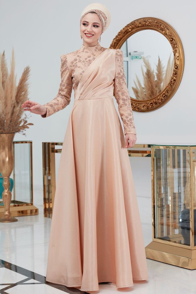 Sofia Abiye Gold - Dresslife Tesettür Giyim - ALM2106