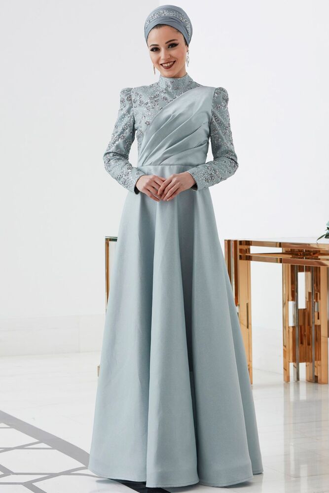 Sofia Abiye Mint - Dresslife Tesettür Giyim - ALM2106