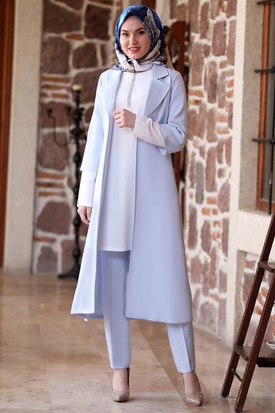 Suit - Three Pieces - Detailed - Baby Blue - MDV1097