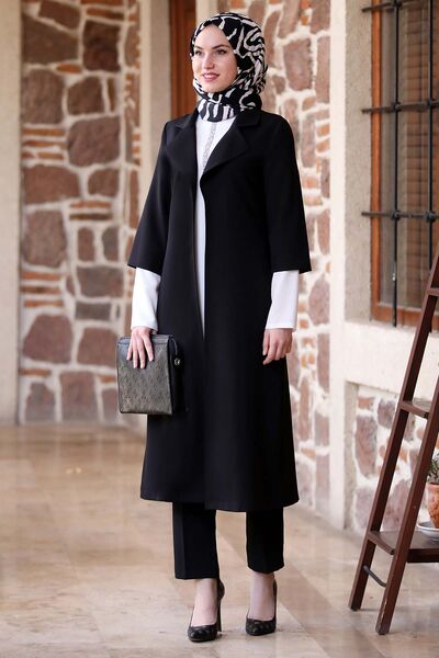 Suit - Three Pieces - Detailed - Black - MDV1097