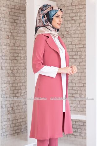 Suit - Three Pieces - Detailed - Dusty Rose - MDV1097 - Thumbnail