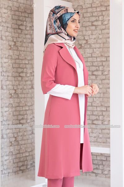 Suit - Three Pieces - Detailed - Dusty Rose - MDV1097