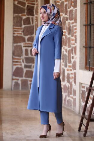 Suit - Three Pieces - Detailed - Indigo - MDV1097 