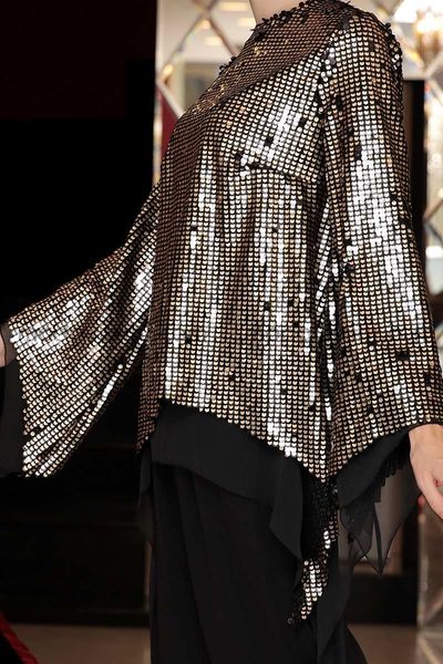 Suit - Two Pieces - Sequined - Black - SMS1010